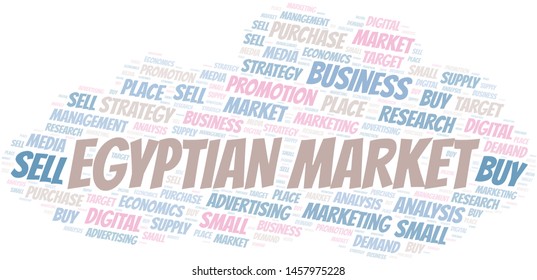 Egyptian Market word cloud. Vector made with text only