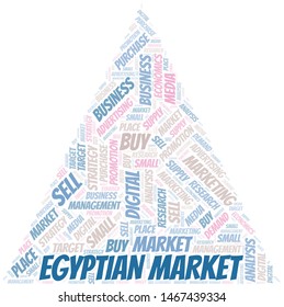 Egyptian Market word cloud. Vector made with text only