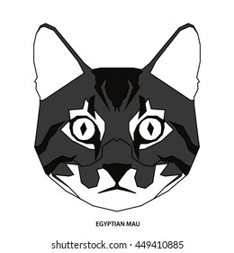 Egyptian mau, Isolated cat breed, Vector illustration