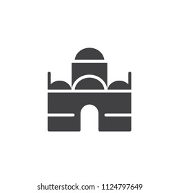 Egyptian mosque vector icon. filled flat sign for mobile concept and web design. Mosque building simple solid icon. Symbol, logo illustration. Pixel perfect vector graphics
