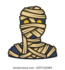 Egyptian Mummy Halloween Costume. Halloween Icon Vector Illustration