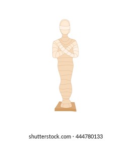 Egyptian mummy icon in cartoon style on a white background