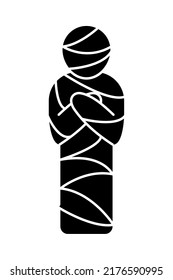 egyptian mummy icon on white background