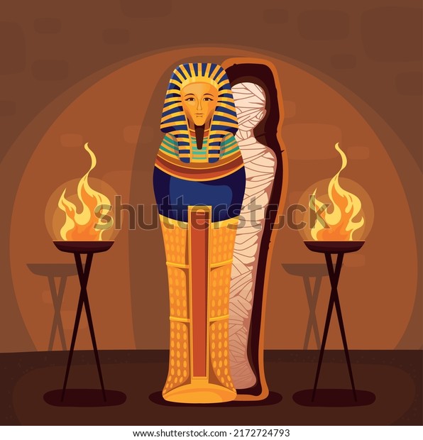 egyptian mummy in sarcophagus\
design