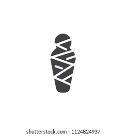 Egyptian Mummy vector icon. filled flat sign for mobile concept and web design. sarcophagus simple solid icon. Symbol, logo illustration. Pixel perfect vector graphics