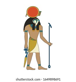 Egyptian mythology Sun God Ra, vector illustration