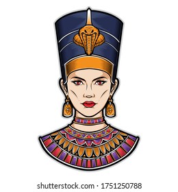 egyptian nefertiti vector logo illustration