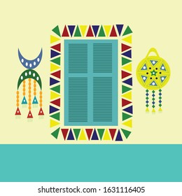 Egyptian Nubian Window vector poster 