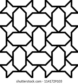 Egyptian ornament. Arabic mosaic background. Tribal wallpaper. Ethnical folk image. Ethnic motif. Ancient arabesque tiles. Digital paper, web design, textile print, backdrop. Seamless vector abstract.