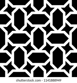 Egyptian ornament. Arabic mosaic background. Tribal wallpaper. Ethnical folk image. Ethnic motif. Ancient arabesque tiles. Digital paper, web design, textile print, backdrop. Seamless vector abstract