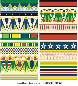 Egyptian ornaments vector collections, seamless pattern