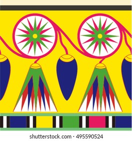 Egyptian ornaments vector, seamless pattern