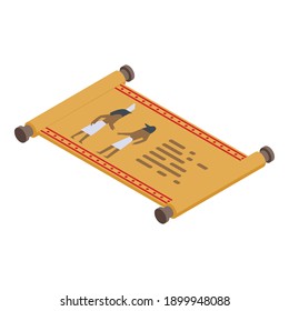 Egyptian papyrus icon. Isometric of Egyptian papyrus vector icon for web design isolated on white background