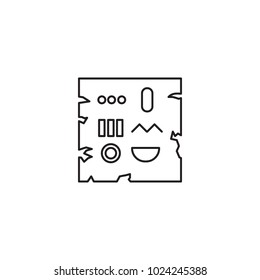 Egyptian papyrus icon in line style. Egypt parchment object vector illustration isolated on white background. Element of Egyptian culture and tradition