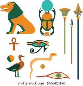 Egyptian pattern simple illustration on white background