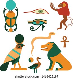 Egyptian pattern simple illustration on white background