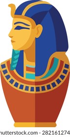 Egyptian pharaoh bust icon vector illustration ancient royalty symbol