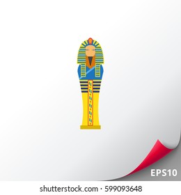 Egyptian pharaoh sarcophagus icon