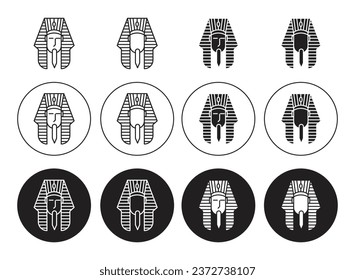 Egyptian pharaoh Sign Set. Mummy head vector icon for UI designs.