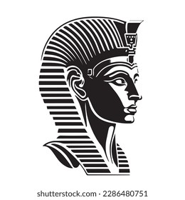 Egyptian Pharaoh. Vector illustration. Silhouette svg, laser cutting cnc.