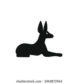 Egyptian Pharaohs dog icon in silhouette style. Egypt Pharaohs dog object vector illustration isolated on white background. Element of Egyptian culture and tradition