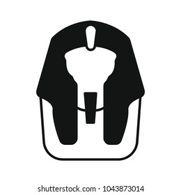 Egyptian pharaohs head icon in silhouette style. Egypt pharaohs head object vector illustration isolated on white background. Element of Egyptian culture and tradition