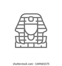 Egyptian pharaohs mask, Tutankhamun line icon.