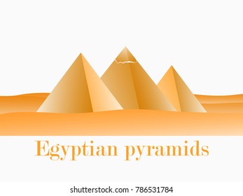 Egyptian pirates in Giza. Landscape of the desert, gradients. Vector illustration