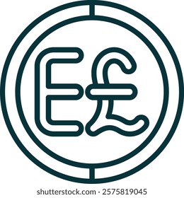 Egyptian Pound Symbol Element For Design Graphic