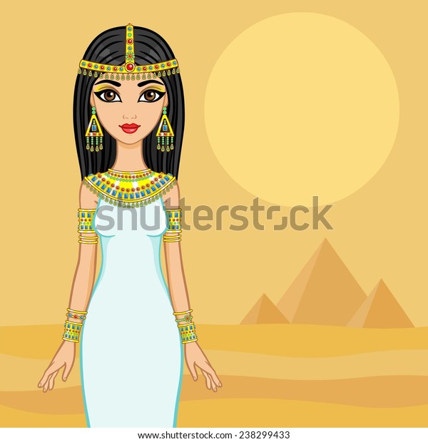 Egyptian Princess Desert Ancient Pyramids Stock Vector (royalty Free 