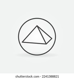 Egyptian Pyramid in Circle vector Egypt History concept thin line round icon or sign