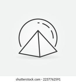 Egyptian Pyramid with Sun vector concept outline icon or symbol