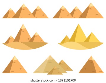 Ägyptische Pyramide, Vektorgrafik einzeln auf weißem Hintergrund