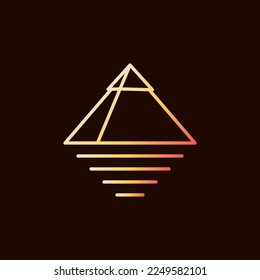 Egyptian Pyramid vector Egypt concept line colorful icon or logo element on dark background 