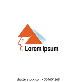 Egyptian pyramid - vector logo. Business icon for the company. Logos for any use. For  of tourism. Design element. Vector illustration.