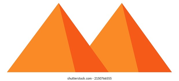 Egyptian pyramids, architectural complex build in ancient civilization times. Isolated sightseeing and landmark attracting tourists. Adventure and tourism in Egypt, symbol. Vector in flat style