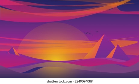 Egyptian Pyramids in the bright evening.