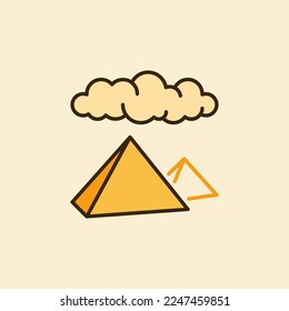 Egyptian Pyramids and Cloud vector Egypt History concept colored modern icon or symbol