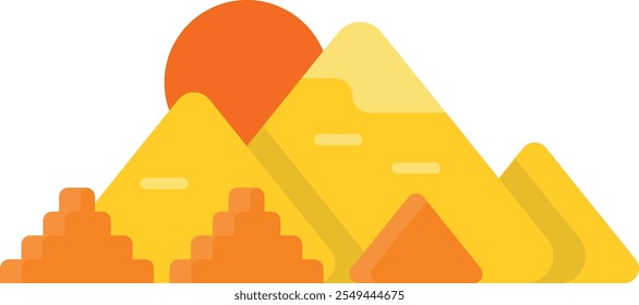 Egyptian pyramids color icon. Ancient famous landmark