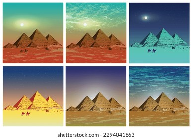Egyptian Pyramids. Egypt. Vector illustration.