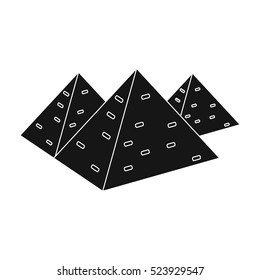 Egyptian pyramids icon in black style isolated on white background. Ancient Egypt symbol stock vector illustration.