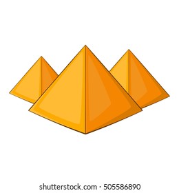 Egyptian pyramids icon. Cartoon illustration of pyramids vector icon for web design