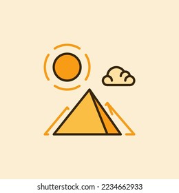 Egyptian Pyramids Landscape vector concept colored icon - Egypt Culture yellow symbol