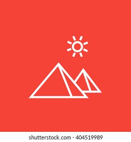 Egyptian pyramids line icon 