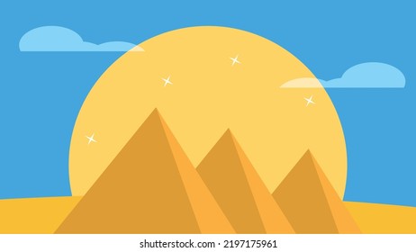 Egyptian Pyramids Scenery Vector Illustration