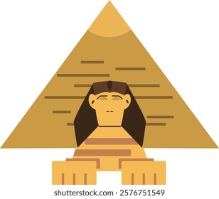 Egyptian pyramids and sphinx vector