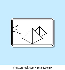 egyptian pyramids  sticker icon. Simple thin line, outline vector of Turizm icons for ui and ux, website or mobile application