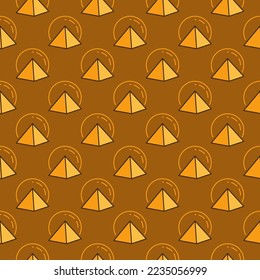 Egyptian Pyramids vector Egypt Culture concept colored seamless pattern or background