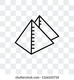 Egyptian Pyramids vector icon isolated on transparent background, Egyptian Pyramids logo concept