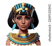 Egyptian Queen Cleopatra. Colorful illustration of a beautiful woman.